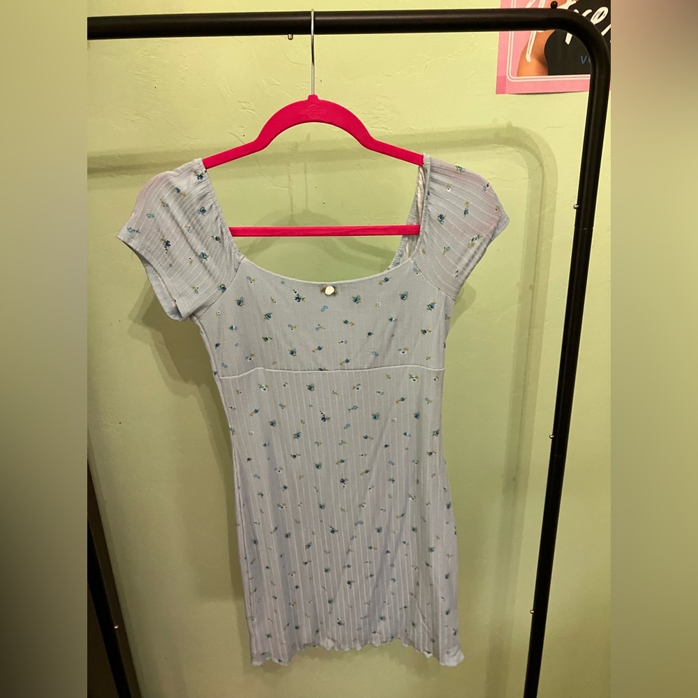 Forever 21 Light Blue Floral Mini Dress